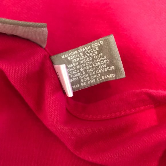 Chico's Pink Sequin T-shirt Blouse 1 / MEDIUM M Drawstring Waist 100% Cotton - Picture 6 of 7